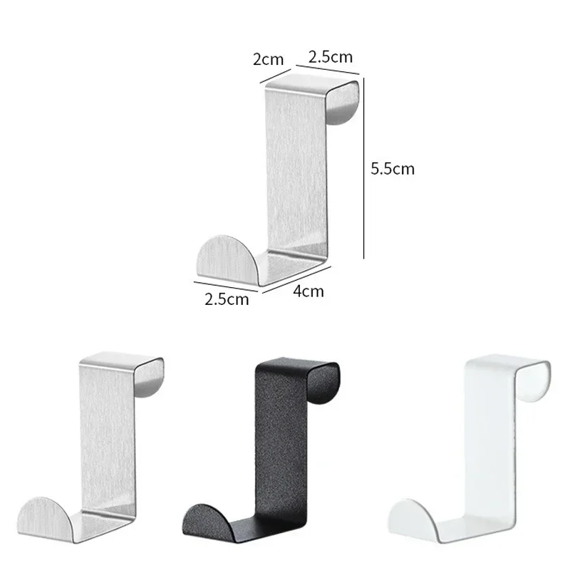 Z-Shaped Bathroom Cabinet Door Hook Stainless Steel Door Rear Hanger Keychain Coat Hook Organizer Tool Home Kitchen Accessories
