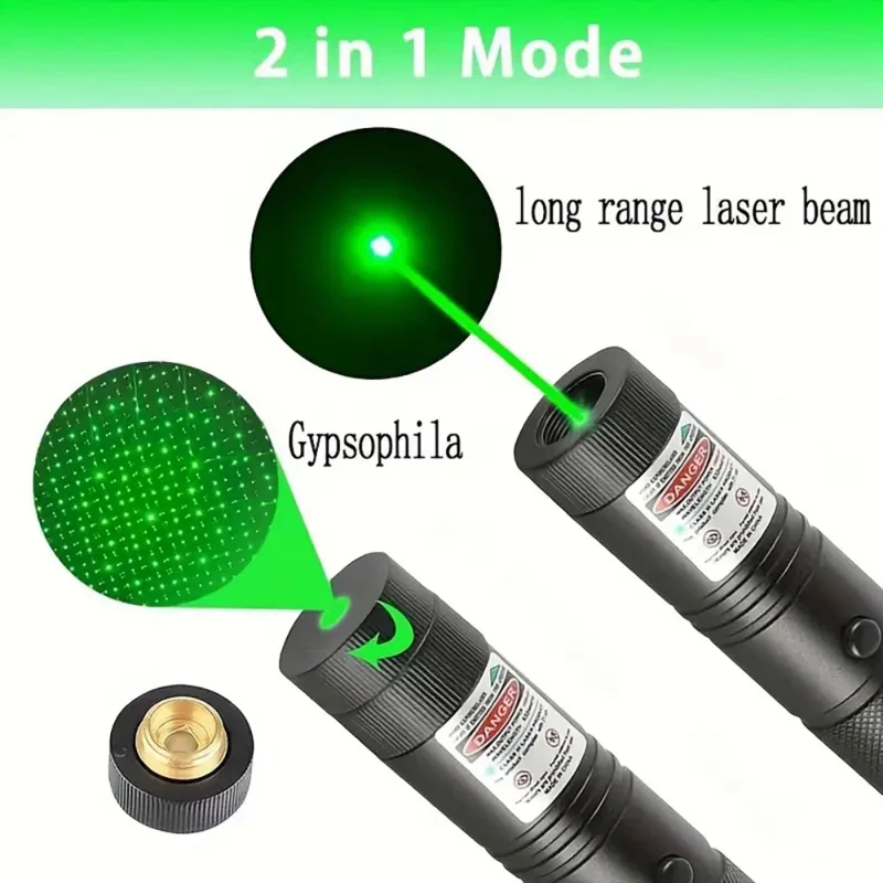 USB recarregável Laser Light, Lanterna Verde, adequado para caça ao ar livre, Caminhadas, Camping, de longa distância Laser Beam