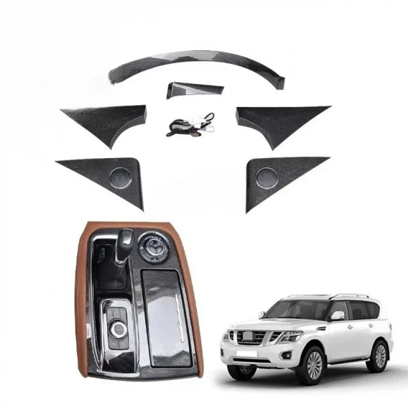 

23 Style Luxury Interior Car Parts With Modified Central Control Gearbox Panel Peach Wood Decorative Panel Chrome Design