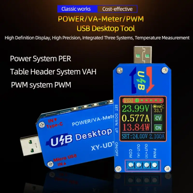 5V 0.6-30V 2A 15W Multimeter VAH System LCD PWM Generator Digital Control USB for Buck Boost Constant Current Voltage Module