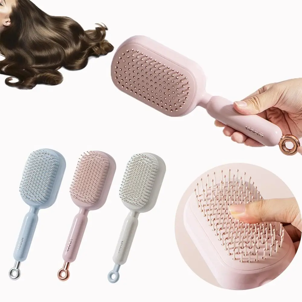 Retractable Self Cleaning Hair Comb Anti-static Self Cleaning Magic Massage Comb Hairdressing Hairstyling Tools Smoothing
