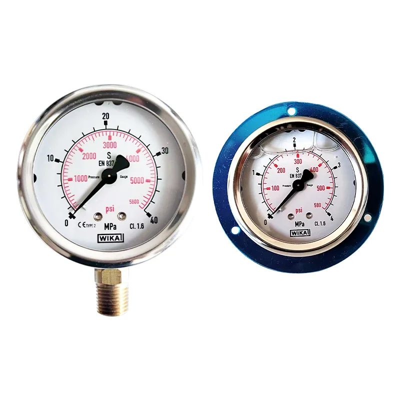 

2026 For Wika 213.53 Series All Stainless Steel 100mm Bottom Mount Pressure Gauge German Design