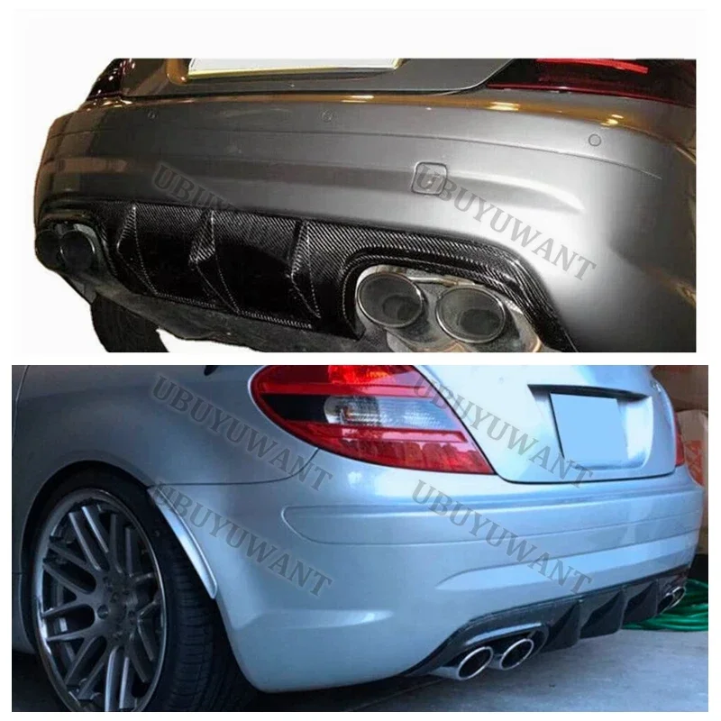 Carbon For BENZ SLK R171 SLK280 SLK300 SLK350 rear lip modified black rear spoiler diffuser splitter car kit 05-10