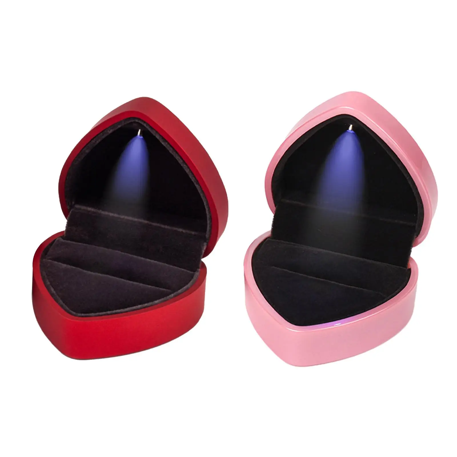 Ring Bearer Jewelry Box with Light for Earrings and Rings for Wedding Anniversary Birthday Gift
