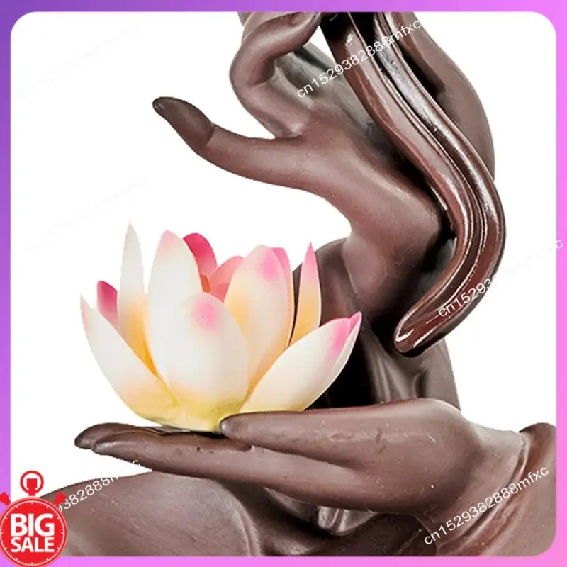Big Deal A-Purple Sand Backflow Incense Stove, Zen Buddhist Hand Home Fragrance Stove Incense Insert Plate Parts