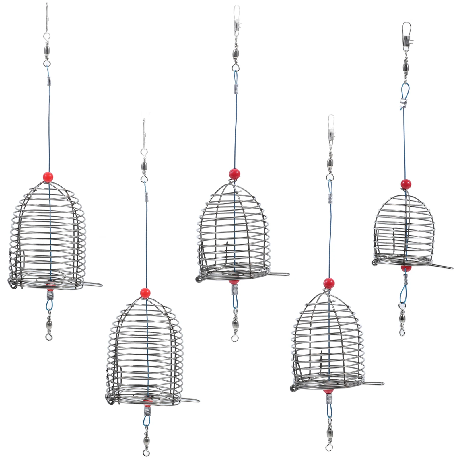 

5pcs Stainless Steel Bait Cages 3 Sizes Fishing Trap Nets for Catching Smelt Eels Crab Lobster Minnows Shrimp Portable