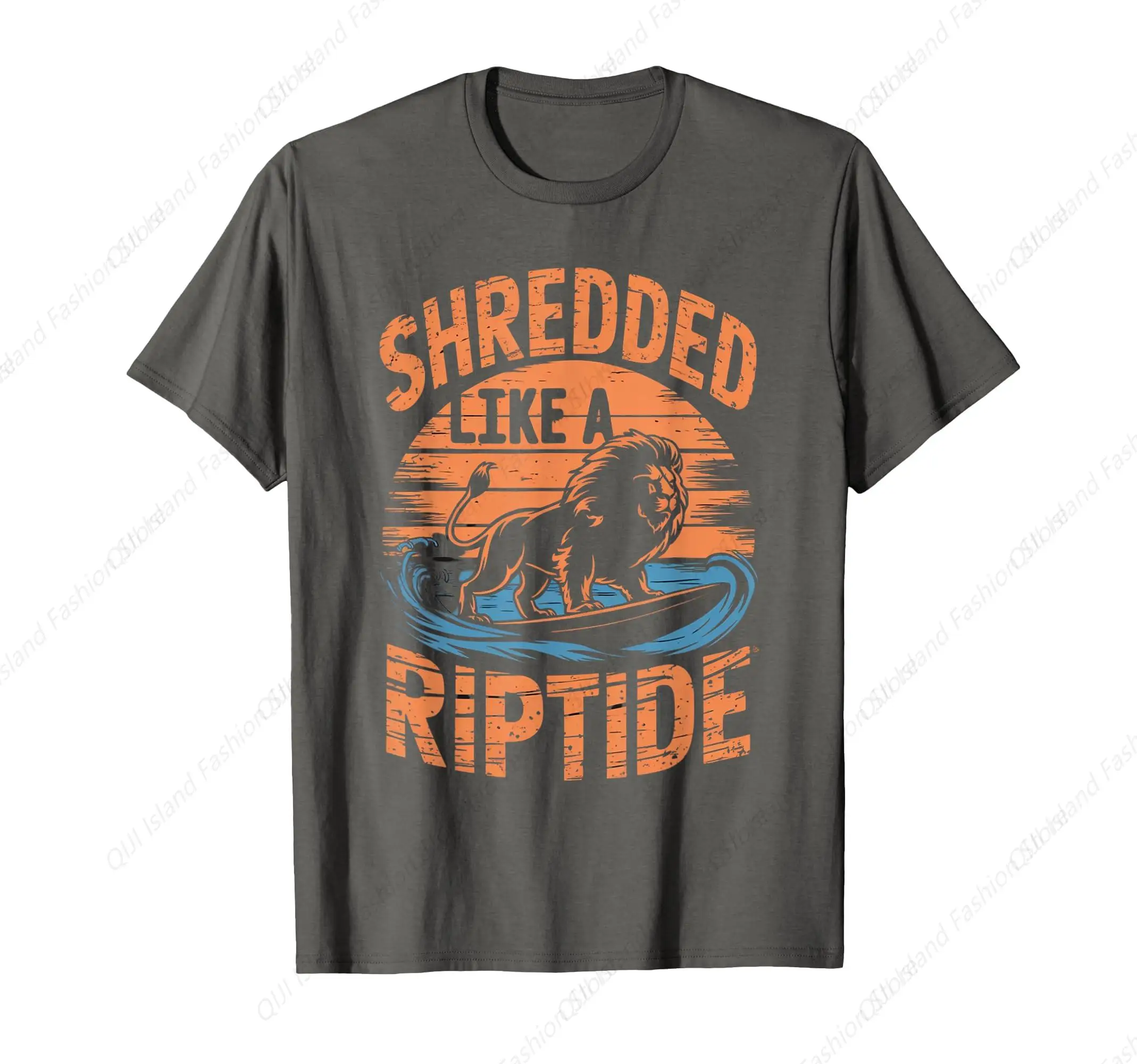 

Fashion and Leisure Retro Gym Shredded Like A Riptide Beach Sea Surfer Lion T-shirt