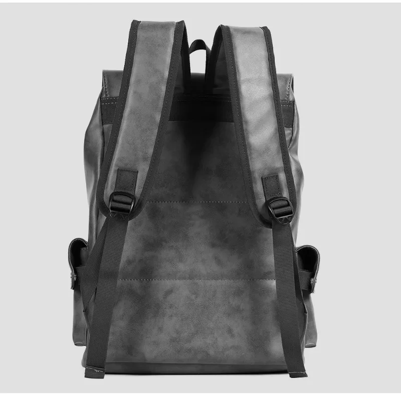 Mochila vintage masculina, design de moda, mochila luxuosa de couro pu, grande capacidade, bolsa para laptop de 14 polegadas, mochilas escolares