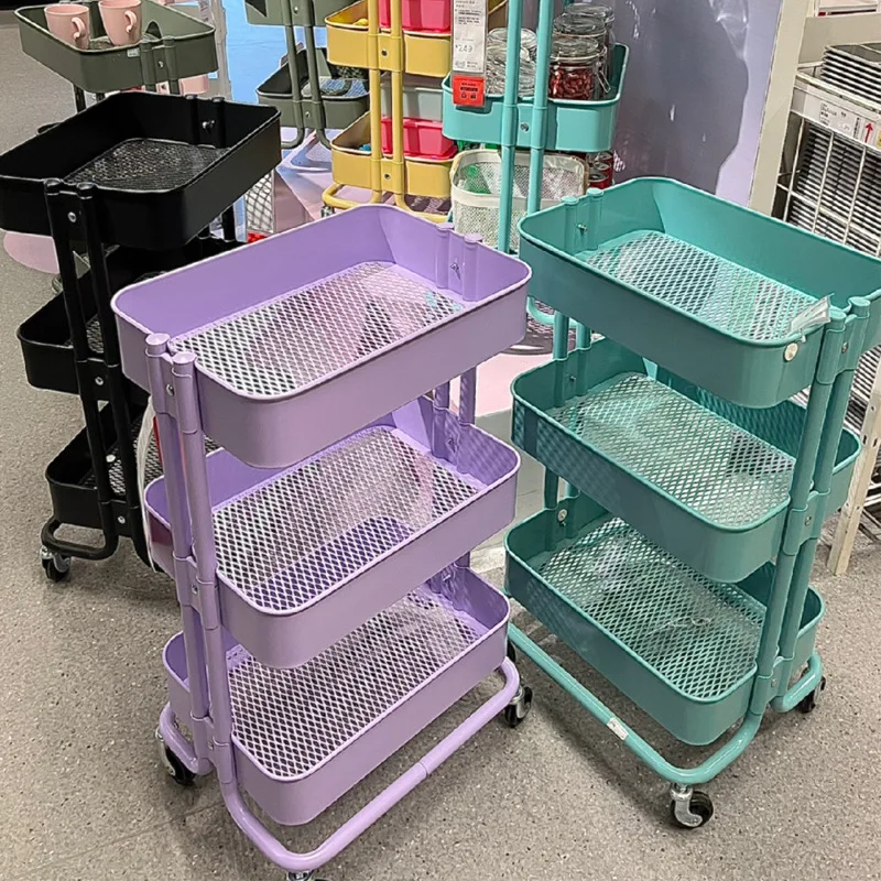 

Floor To Floor Multi-storey Trolley Storage Rack Kitchen Removable Baby Products Newborn Storage Rack Snack Storage Rack