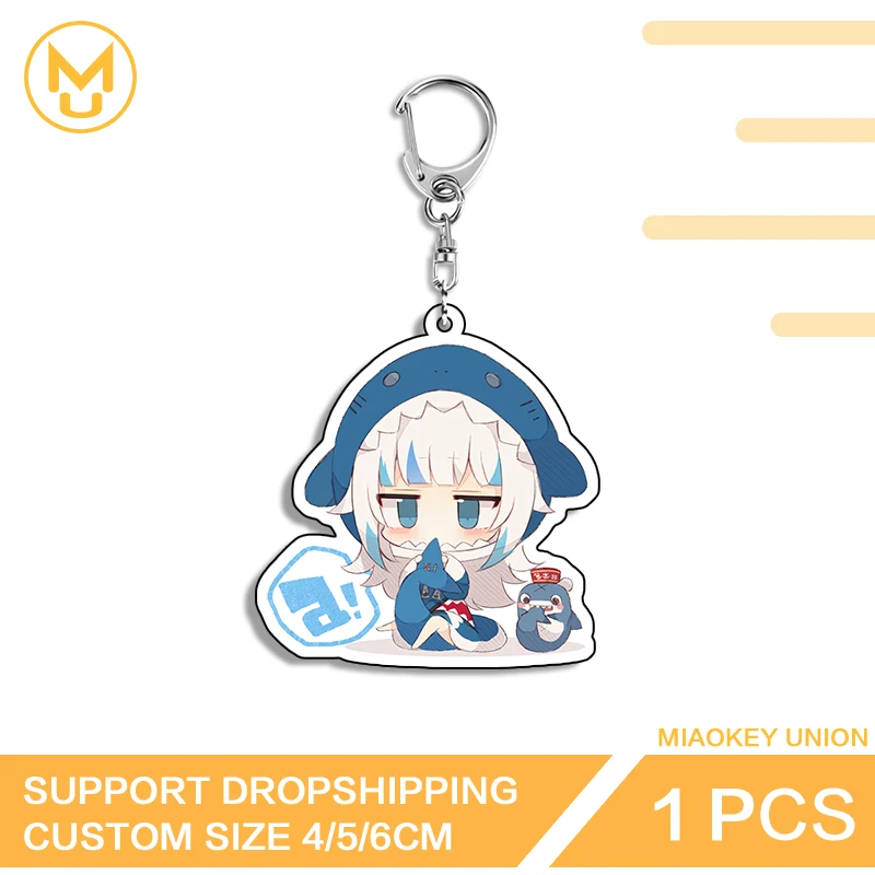 Vtuber Gawr Gura Like Foolish Artistic Keyring Unique Fashion Packbage Decorations Versatile Lightweight Props Toys Hobbies