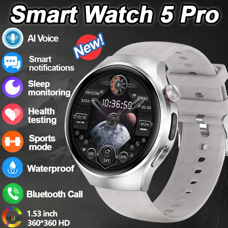 

Новые часы 2025 года, 5 пор, умные уведомления, аль, голос, спорт, мониторинг здоровья, GPS-трек, водонепроницаемые, SOS-режим, BT Call, умные часы