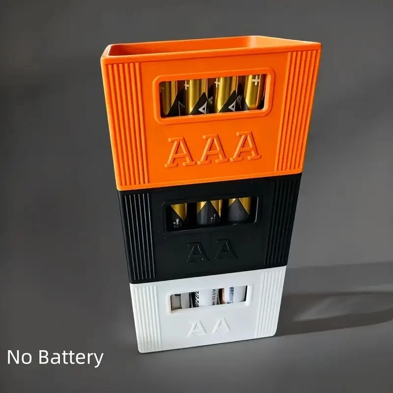 صندوق تخزين بطاريات مطبوع ثلاثي الأبعاد قابل للتكديس لـ AA/AAA، منظم منزلي بسعة كبيرة 30/20، هدية
