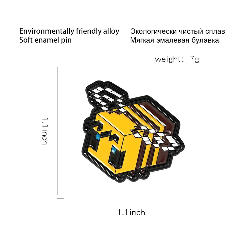 New game peripheral 3D little bees Enamel Pins Cartoon Accessories Brooch Lapel Badges Jewelry Gift for Kids Friends toy