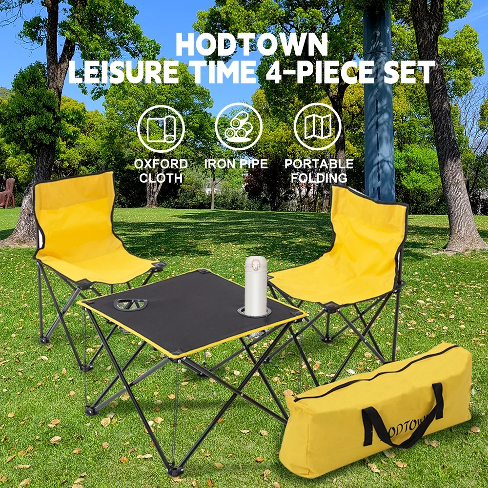 HODTOWN dining camping portable fishing chair foldable beach chair outdoor garden park single lazy chair back cushion