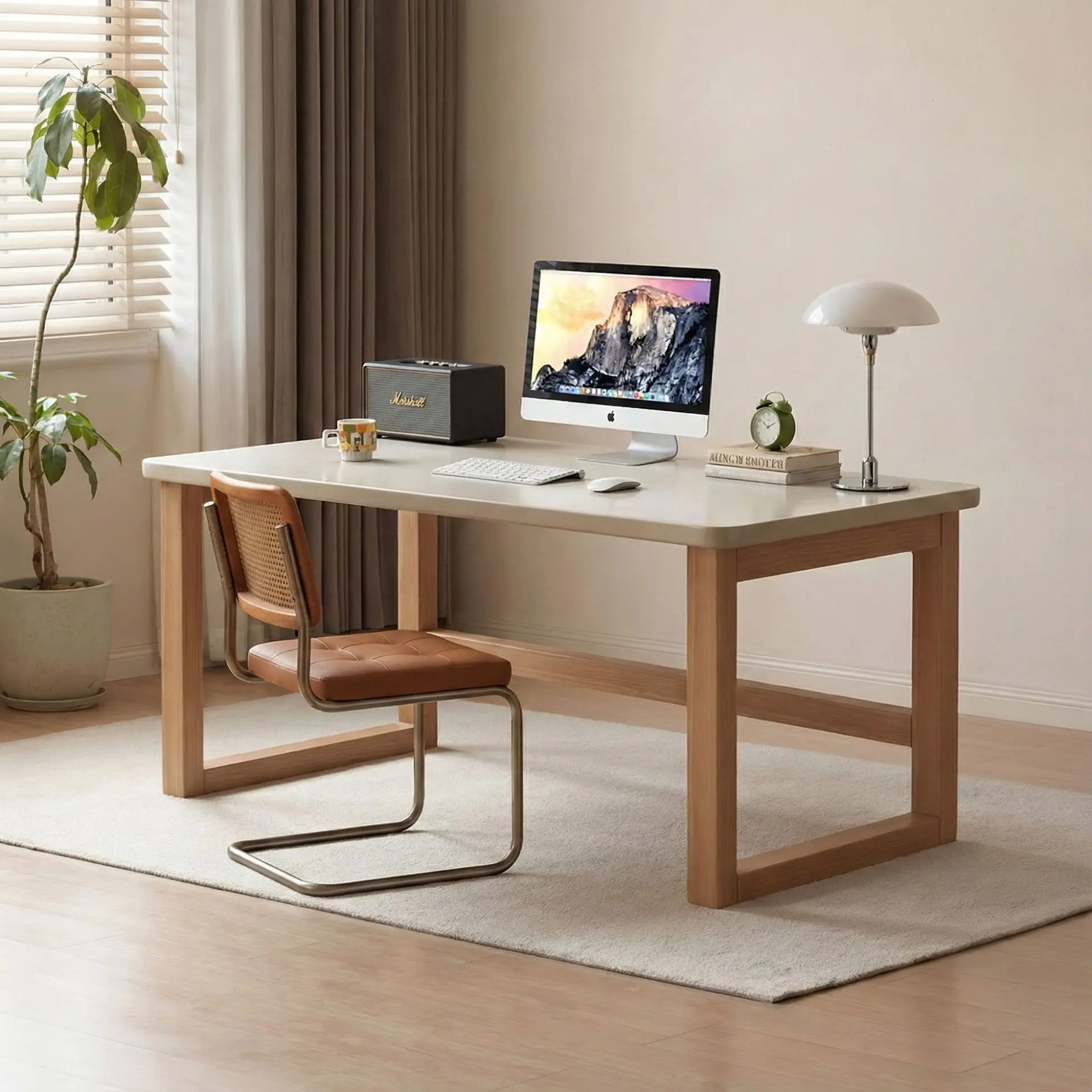 Home Computer Bedroom Study White Student Learning to Write Adult Desk