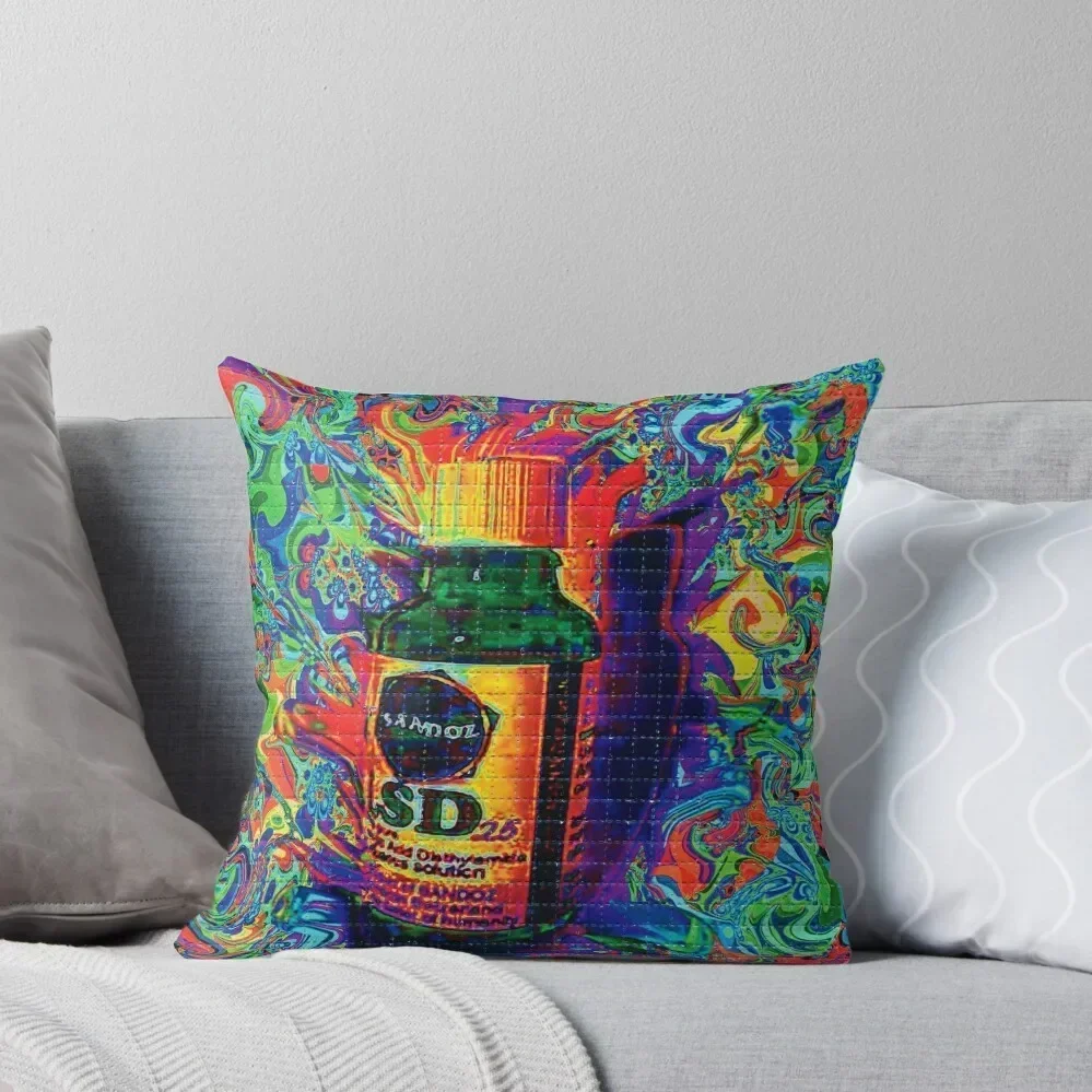 

LSD 25 Sandoz vial blotter art Throw Pillow Sitting Cushion Cushion Child pillow