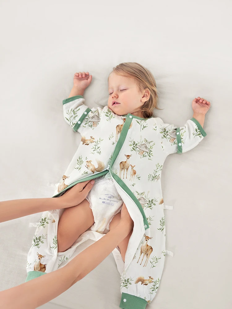 OUYUN Baby Muslin Cotton Sleep Sack Summer Spring - Lightweight Split-Leg Anti-Kick Blanket for Toddlers All Season Use