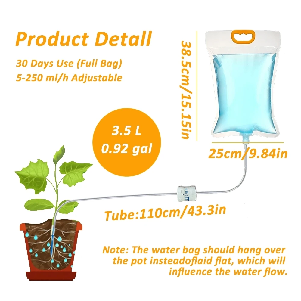 3.5L Automatic Plant Watering Bag, Plant Drip Irrigation Bag with Adjustable Water Flow, Plant Watering Bag for Indoor Outdoor