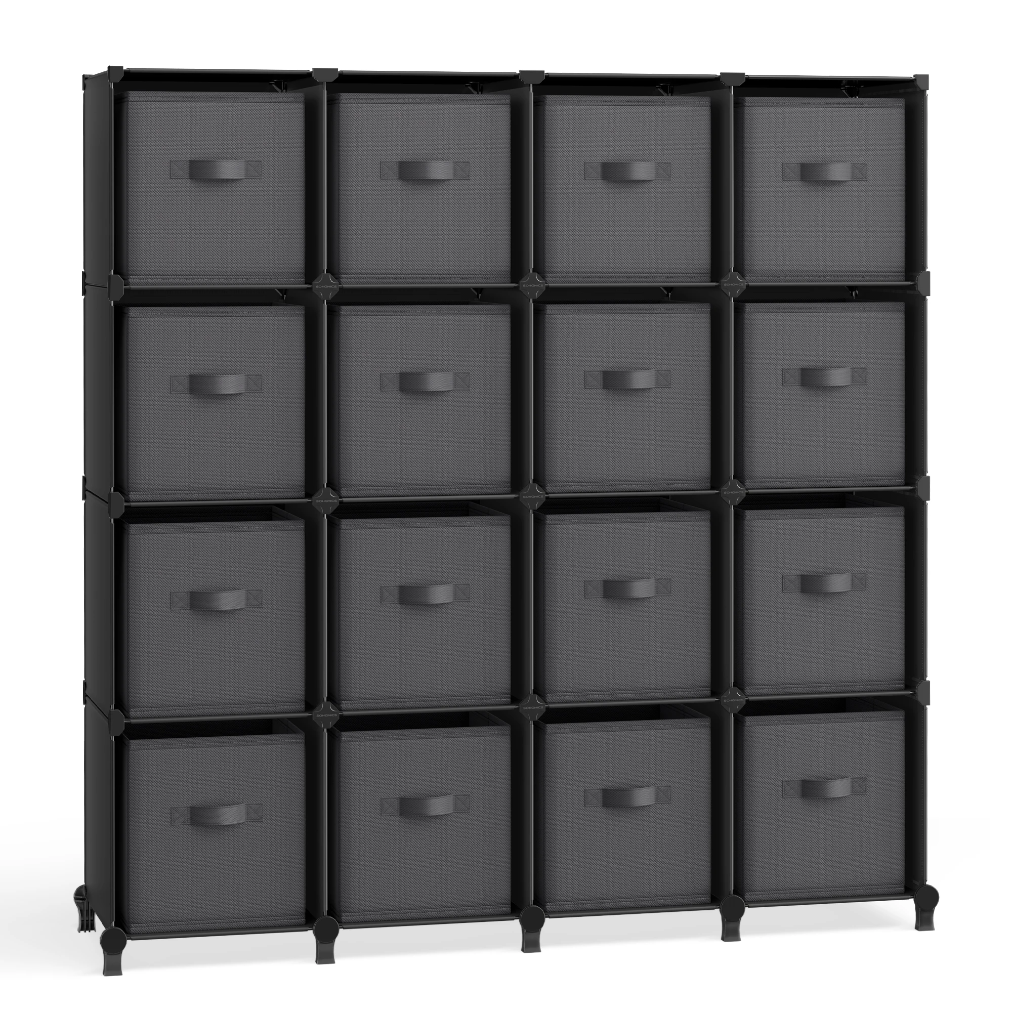 

SONGMICS Cube Storage Organizer with Storage Boxes, Set of 16-Cube Organizer, 16 Collapsible Non-Woven Fabric Bins, Customizable