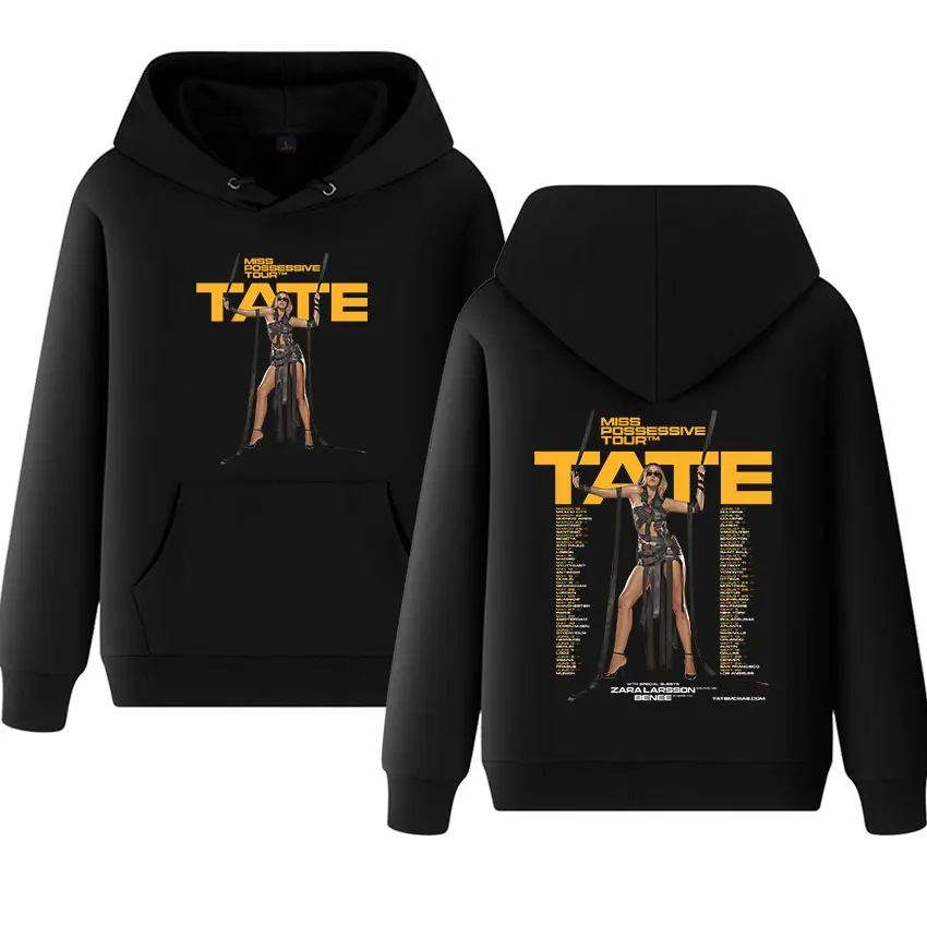 Singer Tate McRae Miss Possessive Tour 2025 Print Hoodie Men Women Vintage Aesthetic Long Sleeve Casual Fleece Oversized Hooded