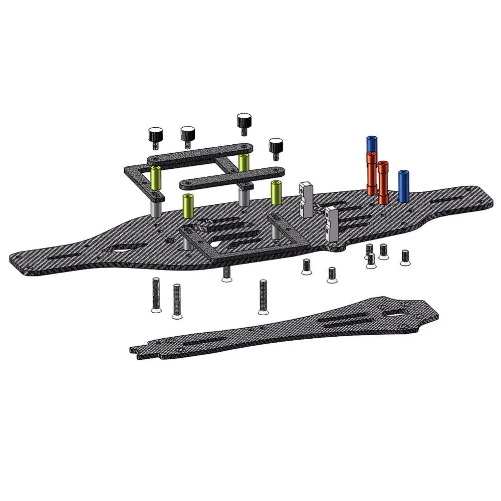 Carbon Lower Deck Chassis Frame Kit for 1/10 Tamiya TA03RS Upgrades Parts