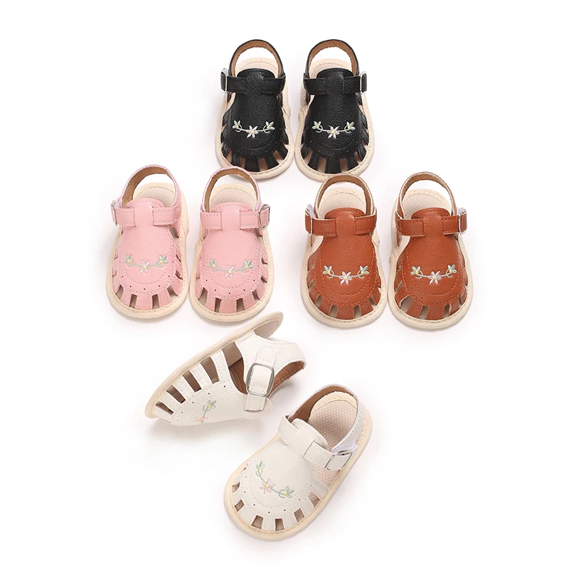 

Summer 0-18M New Solid Color Preschool Sandals First Walker Baby Bed Newborn Princess Shoes Baby Shoes Rubber Soft Sole Anti sli