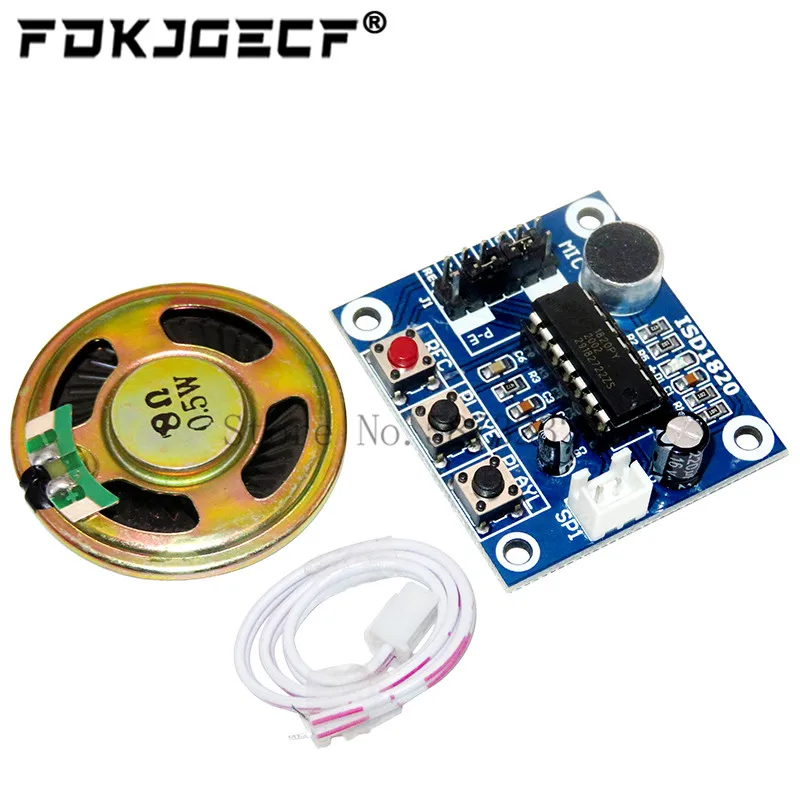 ISD1820 recording module voice module the voice board telediphone module board with Microphones + Loudspeaker for Arduino