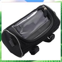 2X Outdoor Bicycle Handlebar Bag Mountain Bike Press Screen Mobile Phone Head Bag Outdoor 5L Multifunctional Bag (Black)-[Cilae]