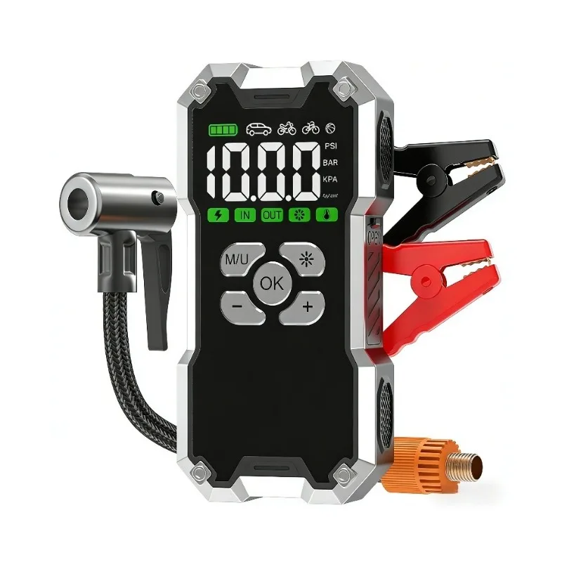

Automotive Battery Jump Starter 4500A Vehicle Booster 12V Professional Autostarter Portable Tyre Inflator Power Bank