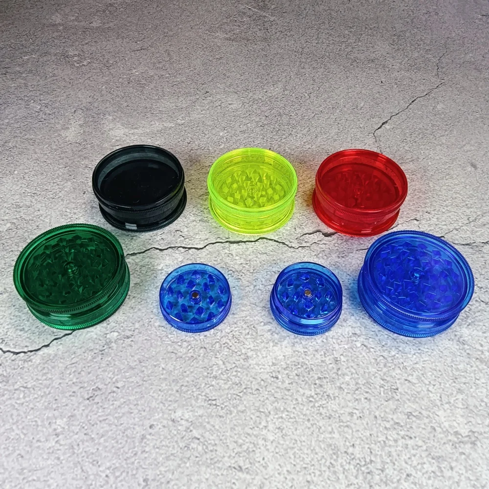 1.6/2.5inch Color Plastic Herb Grinder Grass Cigar Tobacco Vanilla Bud Grinder Mill Mortar 4-Layers Smoking Cigarette Tool Gift