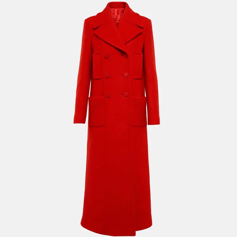 

Women's Double Breasted Long Sleeve Jacket, Red Wool Coat, Winter Fashion, New, 91920