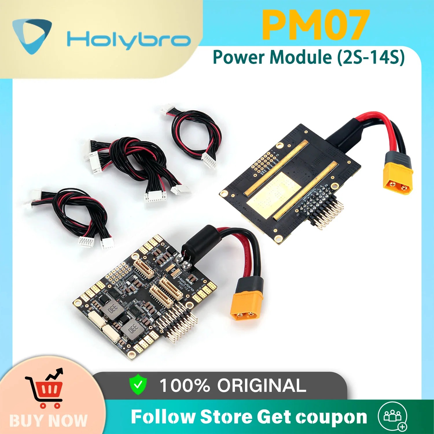 HolyBro PM07 Power Management PM Module W/ 5V UBEC 2-14s For Pixhawk 4 PX4 Flight Controller RC FPV Racing Drone