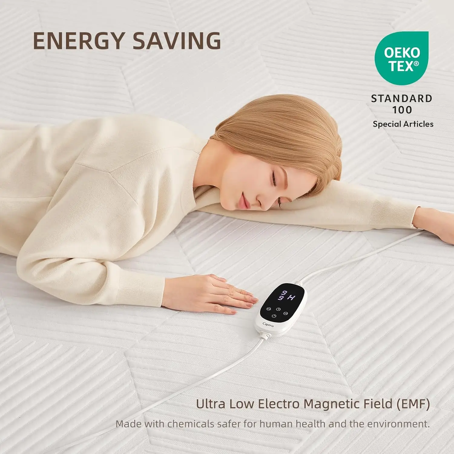 King Size Waterproof Heated Mattress Pad with Dual Zone Heating, 9 Settings, Auto Off, Machine Washable