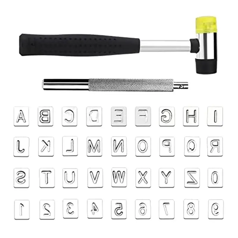 

Набор инструментов для тиснения по коже AA63 HOT - 36 шт. букв и цифр, резиновый молоток, инструменты для пробивки отверстий в коже, для тиснения/резьбы по коже.