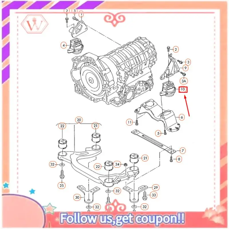 

Durable Bracket Car Engine Mount For VW Phaeton Bentley Continental Flying Spur 2006-2012 3D0399151AF