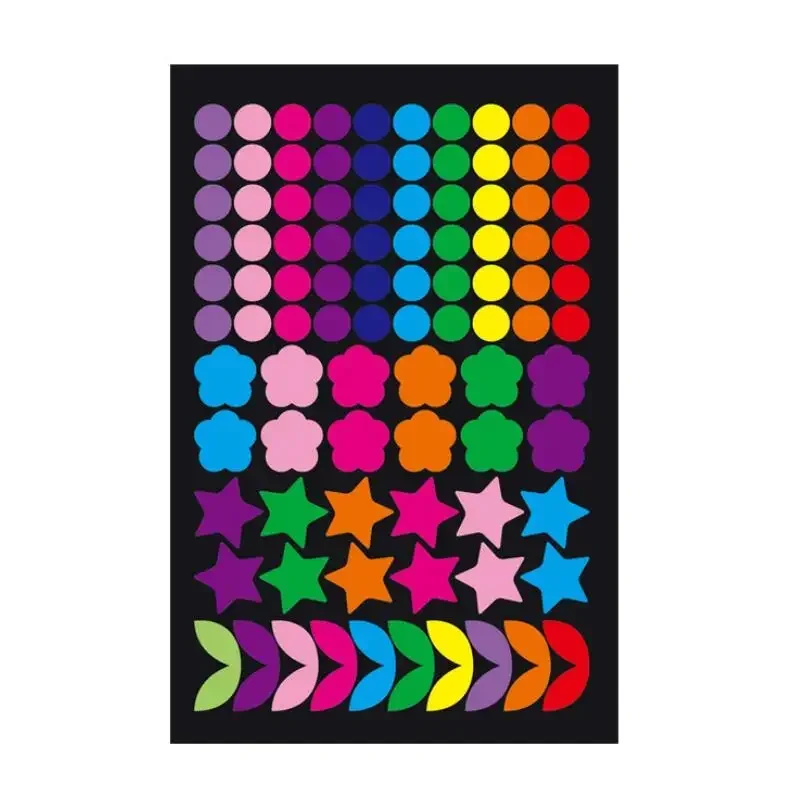 5 blätter/Set Runde Blume Stern Aufkleber Scrapbooking Papier Selbst Klebe Aufkleber Schreibwaren