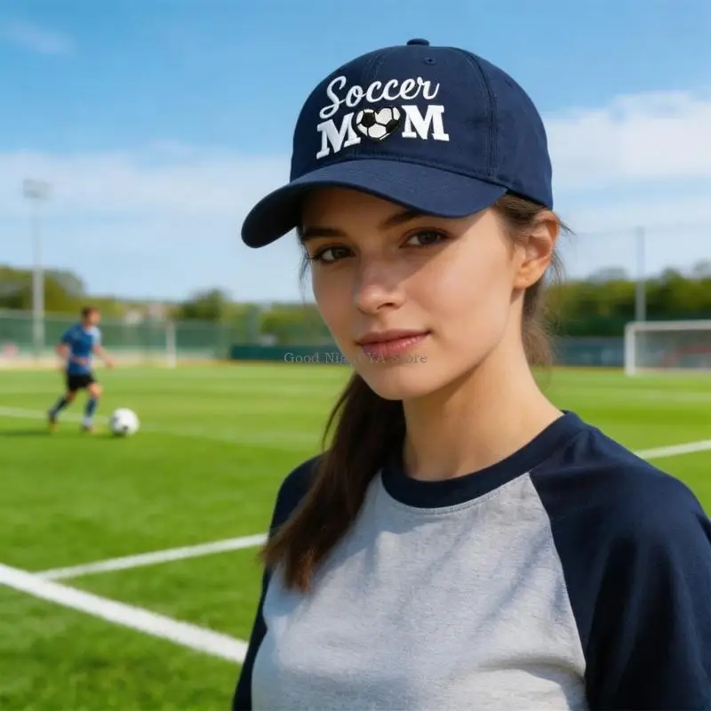  Adjustable Embroidered Baseball Cap Cotton Football Hat For Casual And Sports Event Breathable Mom Cap