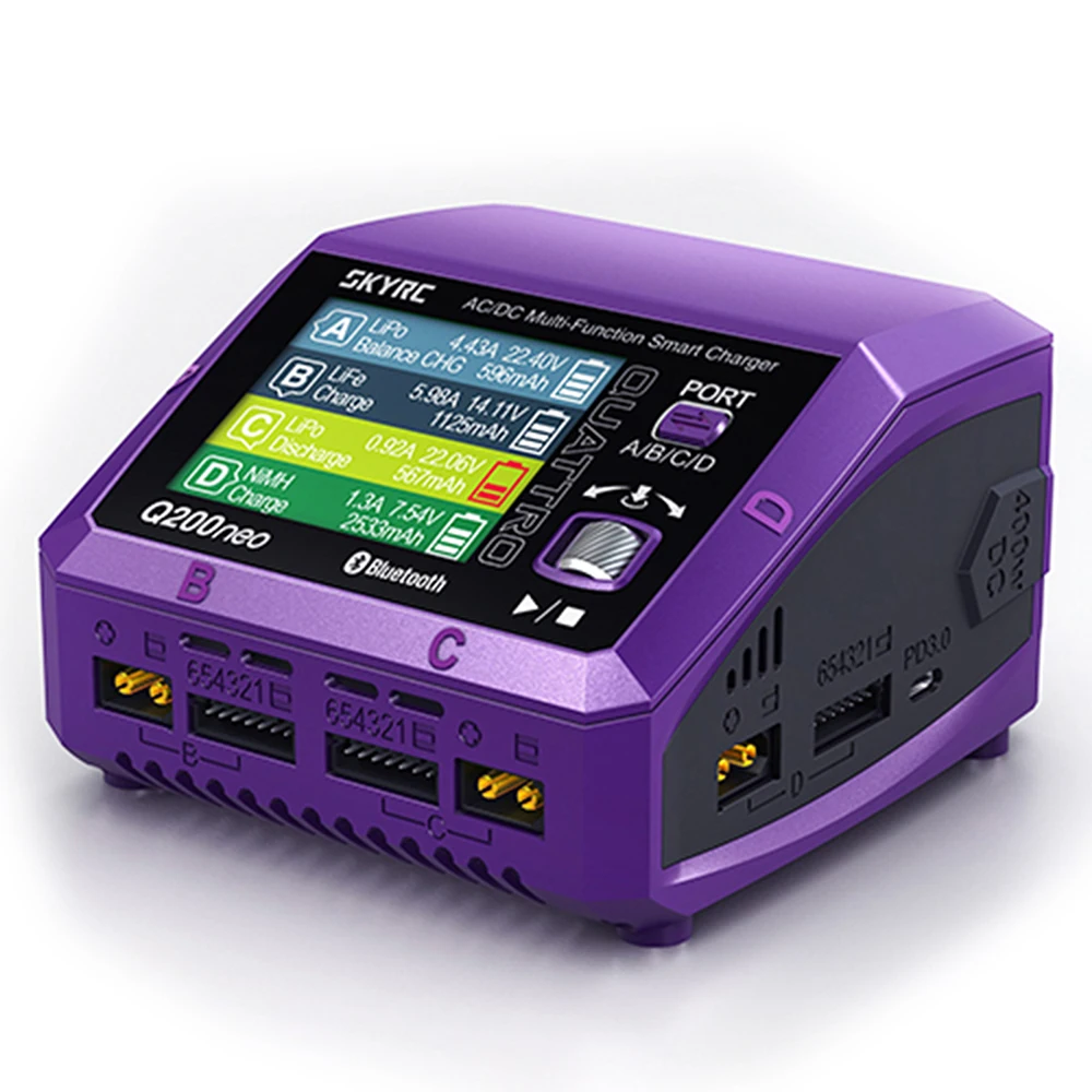 SkyRC Q200neo Lipo Caricabatteria Scaricatore 400W 10A per 1-6S LiPo Li-ion LiHV NiMH Pb AC DC Caricatore di bilanciamento alimentatore