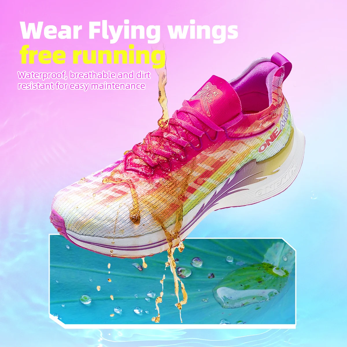 ONEMIX Racing Running Shoes Support Breathable Sport Shoes for Man Walking Sneakers Waterproof and Antifouling for Outdoor Shoes