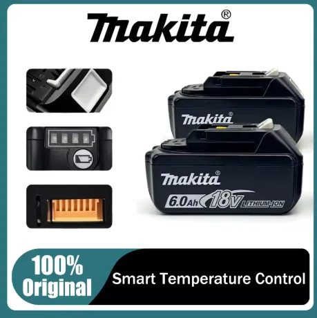 

100% оригинальный аккумулятор Makita 18В 6.0Ач 9.0Ач, перезаряжаемый аккумулятор для электроинструментов Makita BL1840 BL1830B BL1830B, зарядное устройство 18В.