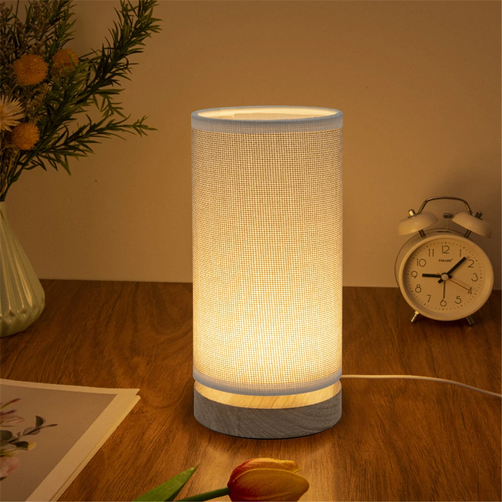 Simple Modern European Bedroom Decoration Cloth Art Small Table Lamp Creative Led Children's Bedside Lamp