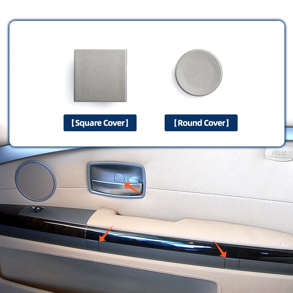 Grey Auto Front Door Flap Covers Auto Door Screw Cover For BMW 7 Series E66 2001-2008 Car Door Panel Cover Plug 51417025647