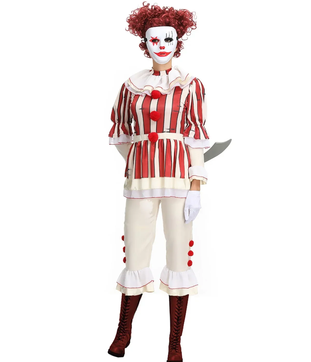 Costume de Clown de luxe pour femmes adultes, Costume de Clown d'halloween, Cosplay Penny Wise, Costume de fête de spectacle, robe fantaisie