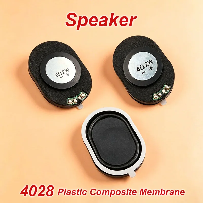 

2PCS 4028 Plastic Composite Membrane 4 Ohm 2W Speaker 40*28*7.6MM 8 Ohm 2 Watts Speaker Ultra-thin Horn Acoustic Components