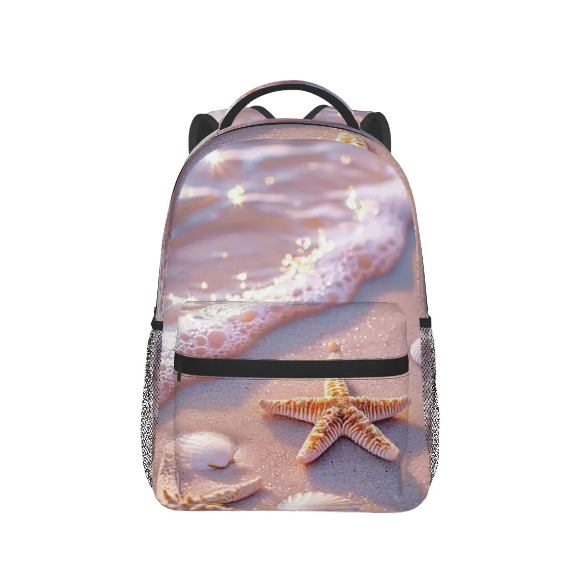 

Beach Shell Conch And Sea Star Backpack Hot Sale Daypack Large Capacity Boys Girls BookBag School Bag Shoulder Bags for Unisex