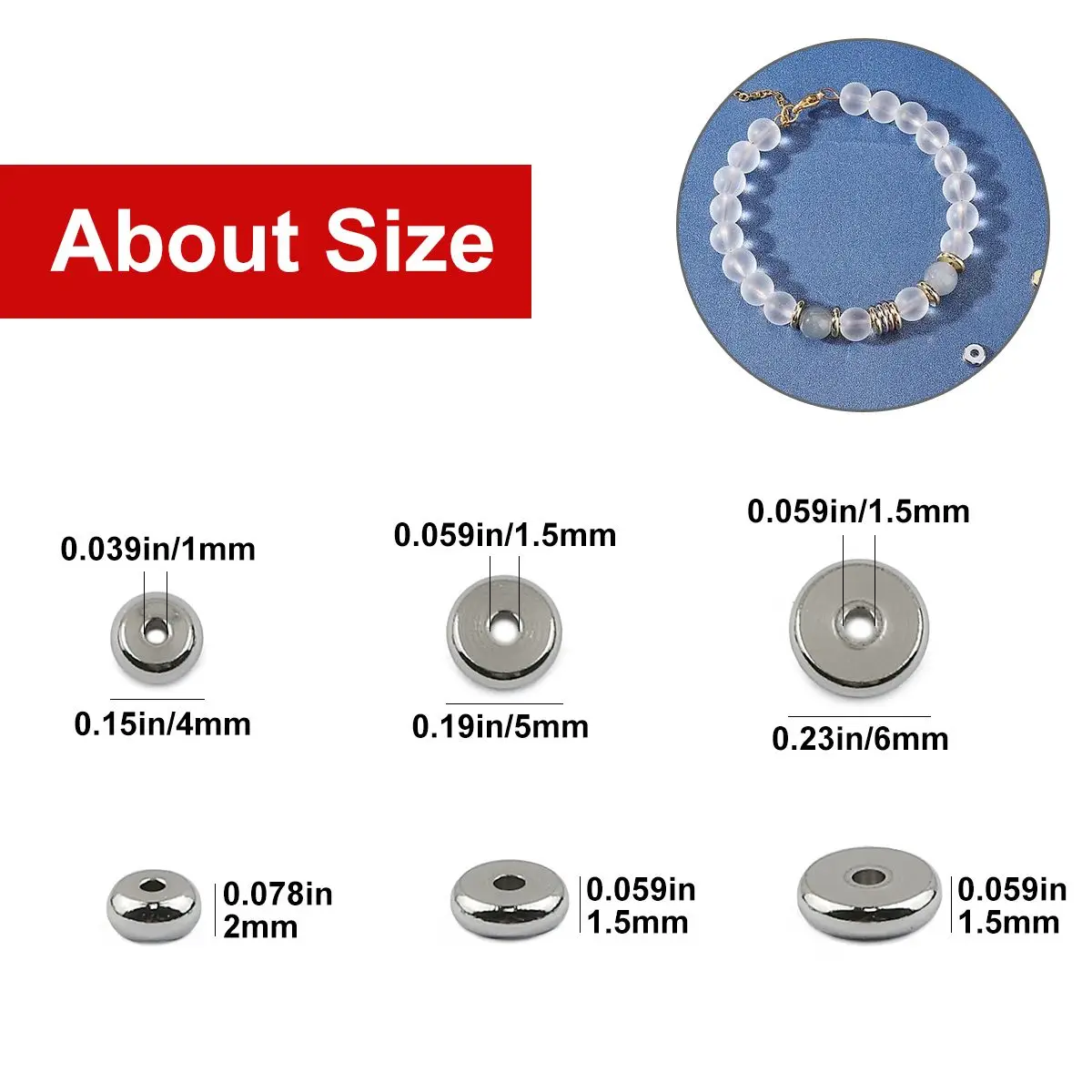 4/5/6mm Stainless Steel Coin Spacer Loose Beads For Jewelry Making Bracelet Necklace DIY Materials Accessories Flat Round Shaped