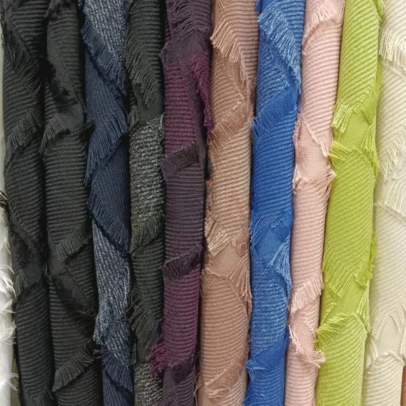 Classic Twill Fringe Jacquard Fabric Checkered Yarn Dyed Clothing Design Diy Sewing Backrest Pillow Cloth By The Meter