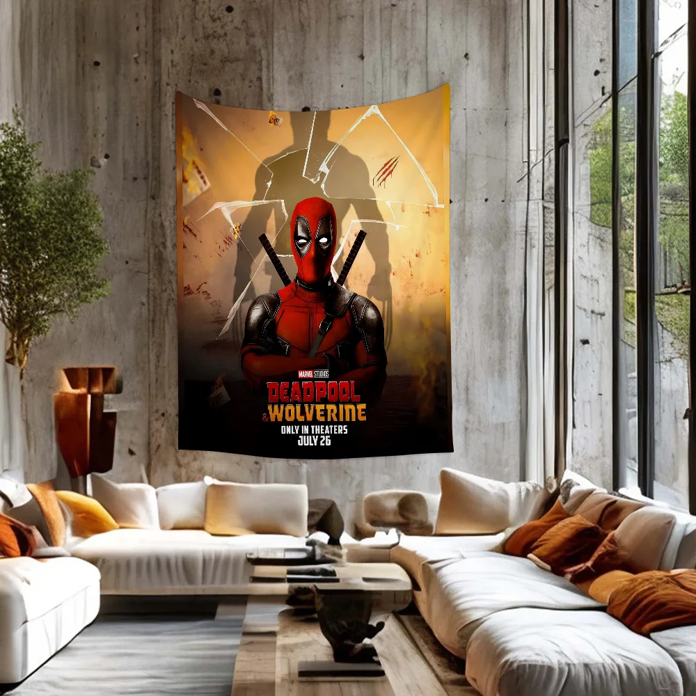 

Deadpool And Wolverine Movie Tapestry Art Printing Bohemian Wall Tapestries Mandala Decor Blanket