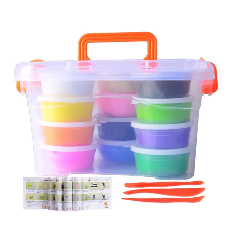 12/24/36 kleuren Luchtdroge Plasticine Boetseerklei voor Kinderen Polymeer Educatief 5D Speelgoed Kinderen Geschenken Spelen licht Playdough Slijm