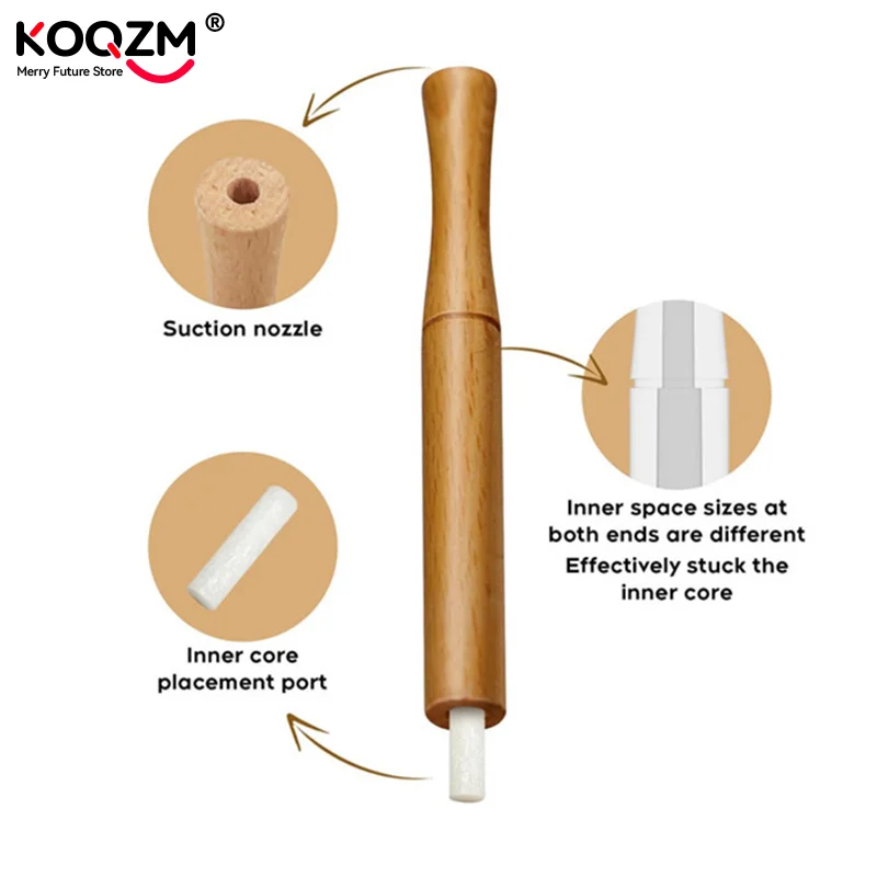 Smokeless Inhaler Quit Stick Aromatherapy Inhaler For Essential Oil, Quit Smoking Inhaler Stick Wooden Personal Diffuser